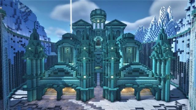 Underwater castle in minecraft 